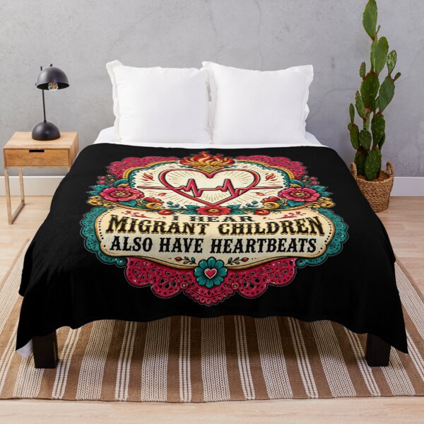 Item preview, I Hear Migrant Children Also Have Heartbeats Ornate Folk Art Heart Badge Gift for Advocates designed and sold by Nightarel.
