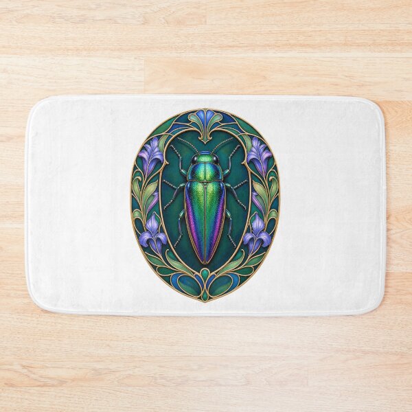 Item preview, Iridescent Jewel Beetle Art Nouveau Insect designed and sold by AntiqueImages.