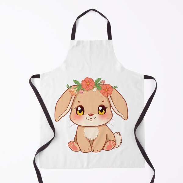 Item preview, Cute kawaii brown bunny with a floral wreath 02 designed and sold by ChameleonStars.