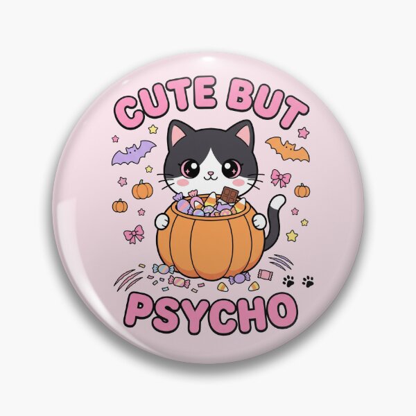 Item preview, Cute But Psycho, Halloween Kawaii Cat designed and sold by Applecrunch.