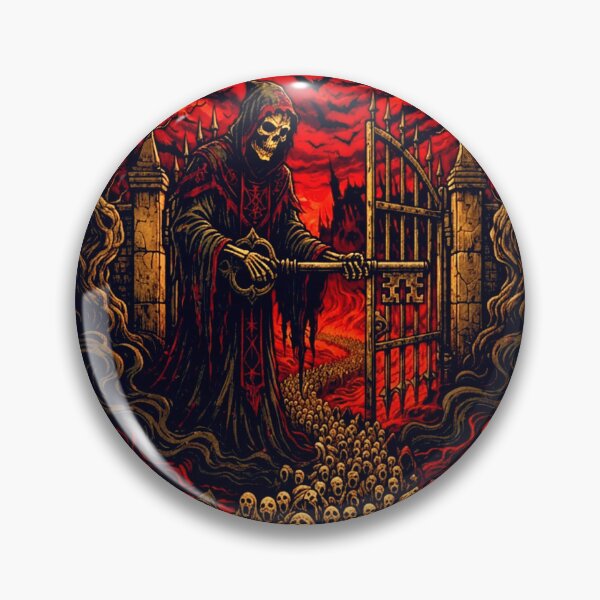 Item preview, Porta Inferni - Gates of Hell Gothic Skeleton Tarot Art designed and sold by BloopyWorks.