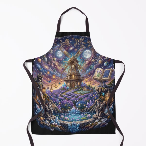 Item preview, Celestial Windmill Sanctuary | Enchanted Cosmic Fantasy Painting designed and sold by Origamoart.