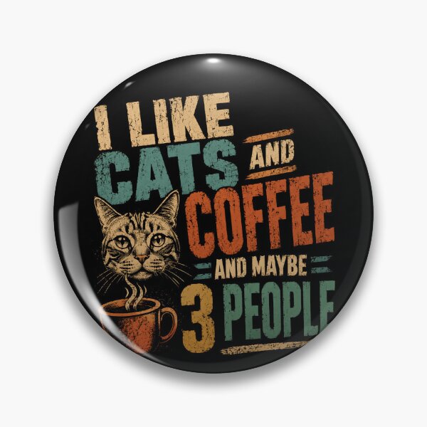 Item preview, I Like Cats And Coffee And Maybe 3 People Introvert Cat Lover Coffee Drinker designed and sold by RetroMini2026.