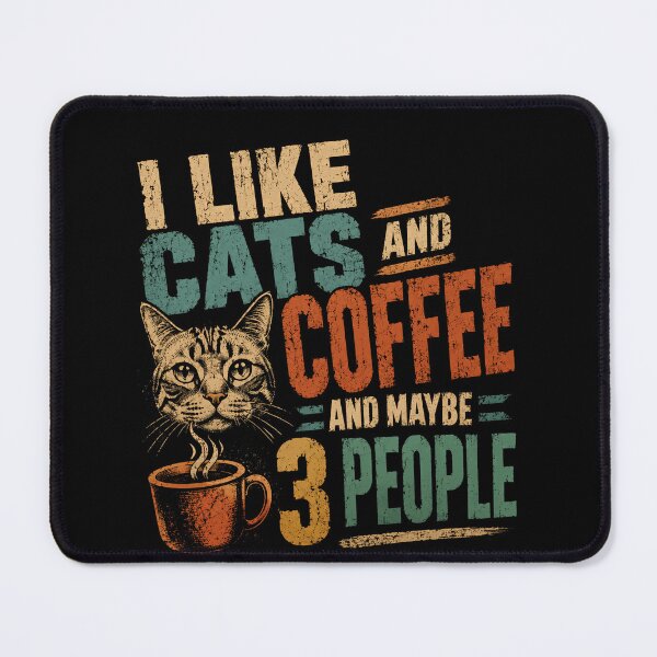 Item preview, I Like Cats And Coffee And Maybe 3 People Introvert Cat Lover Coffee Drinker designed and sold by RetroMini2026.
