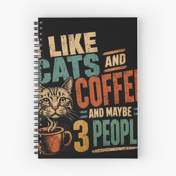 Item preview, I Like Cats And Coffee And Maybe 3 People Introvert Cat Lover Coffee Drinker designed and sold by RetroMini2026.