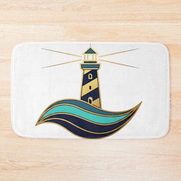 Item preview, Elegant Geometric Lighthouse - Gold  Nautical Ocean Wave Vector Art designed and sold by Dzblack.