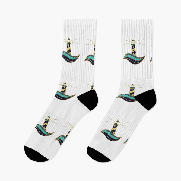 Item preview, Elegant Geometric Lighthouse - Gold  Nautical Ocean Wave Vector Art designed and sold by Dzblack.