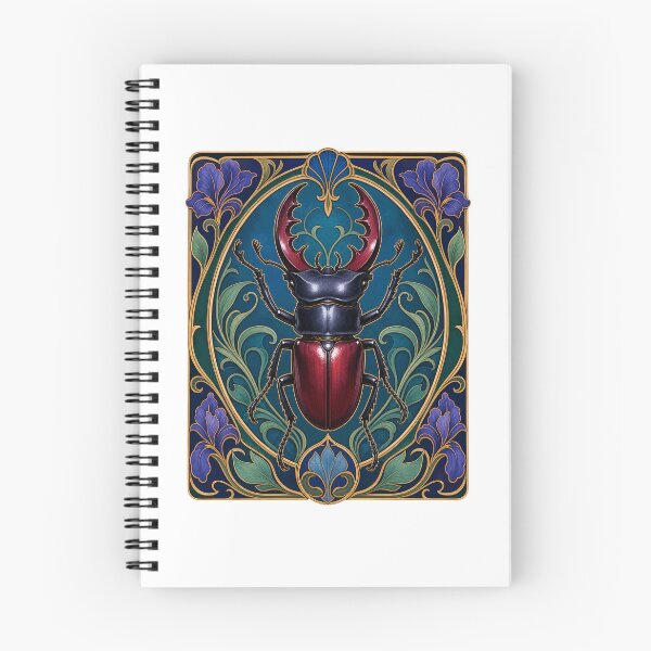 Item preview, Art Nouveau Stag Beetle Insect Entomology Design designed and sold by AntiqueImages.