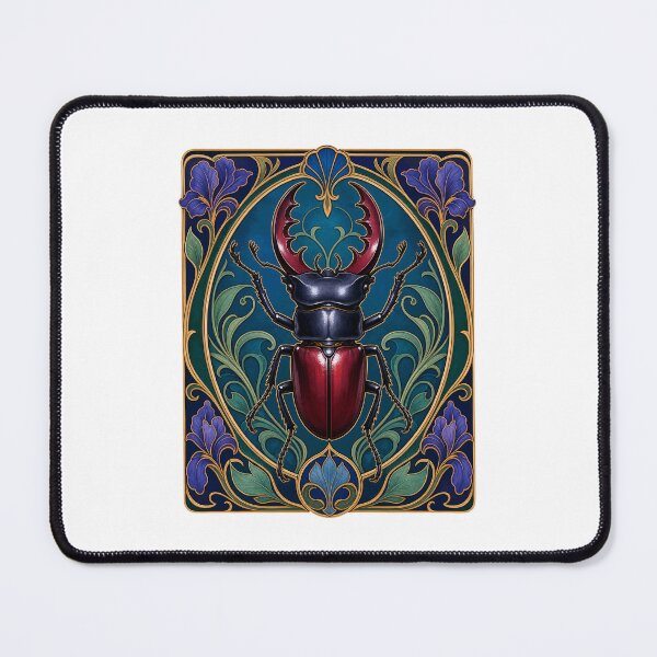 Item preview, Art Nouveau Stag Beetle Insect Entomology Design designed and sold by AntiqueImages.