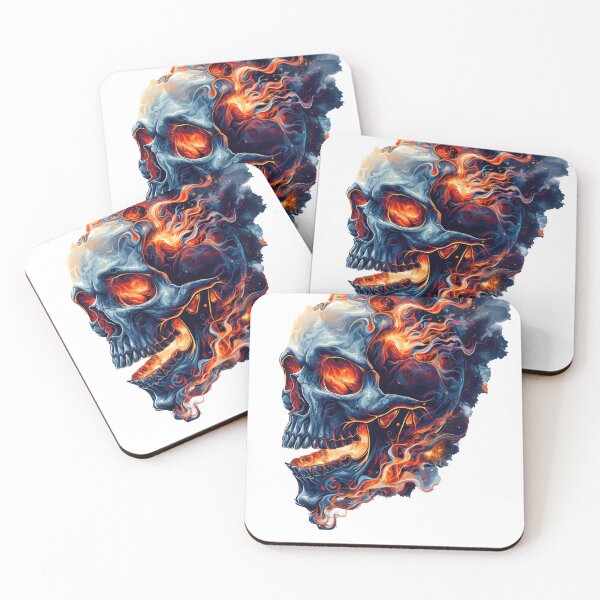 Item preview, Inferno Skull Abstract Artwork designed and sold by silver moon creations.
