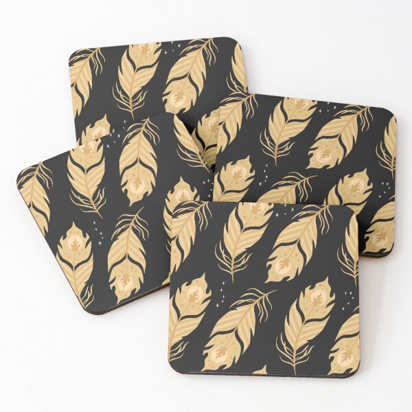 Item preview, Phoenix Feathers Pattern - Black and Gold designed and sold by Daniel Bevis Design.