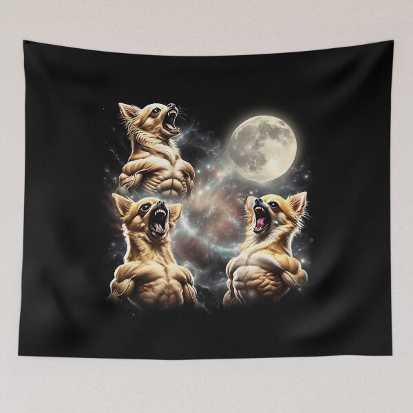 Item preview, Chihuahua Howling Moon Lover Dog designed and sold by MosaikkiArt.