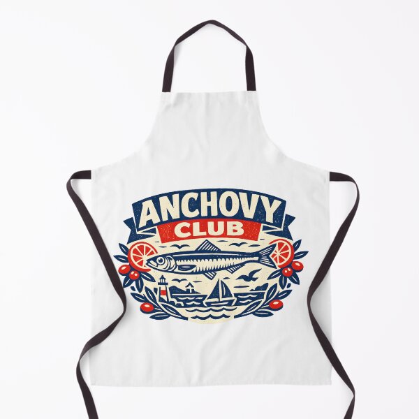 Item preview, Anchovy Club Vintage Mediterranean Seafood Badge Retro European Coastal designed and sold by Artycom.