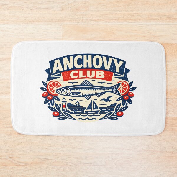 Item preview, Anchovy Club Vintage Mediterranean Seafood Badge Retro European Coastal  designed and sold by Artycom.