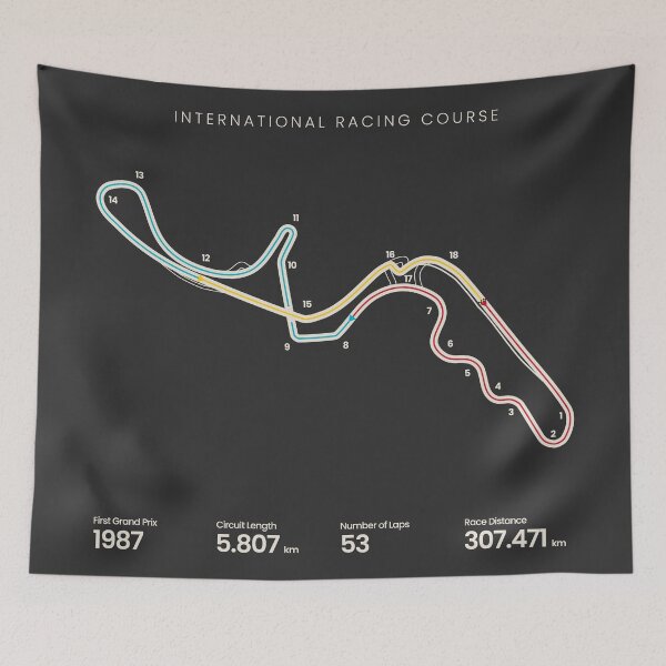 Item preview, Suzuka International Racing Course | Japanese Grand Prix Motorsports Circuit Map designed and sold by archetype prints.