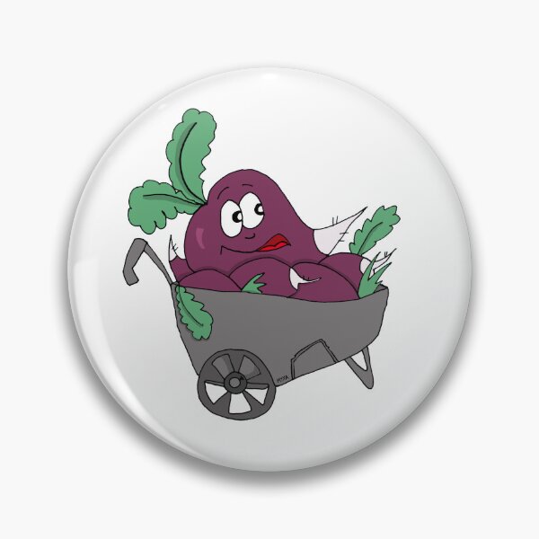 Item preview, Funny Beet in Wheelbarrow Sticker | Cute Unbeetable Garden Vegetable Cartoon designed and sold by MyxaART.