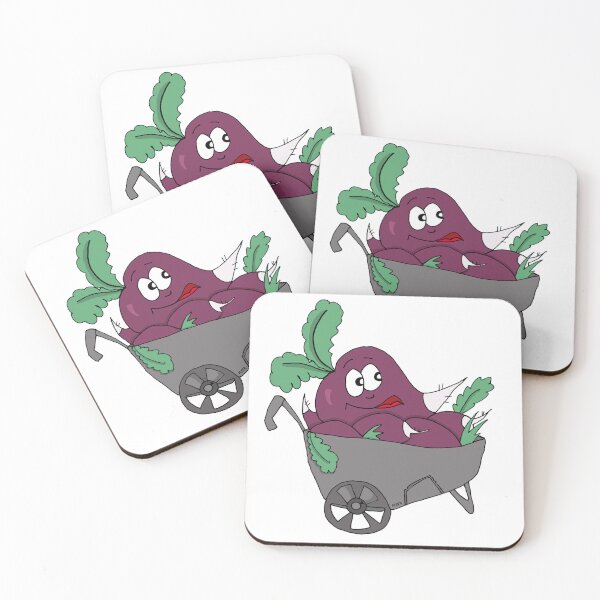 Item preview, Funny Beet in Wheelbarrow Sticker | Cute Unbeetable Garden Vegetable Cartoon designed and sold by MyxaART.