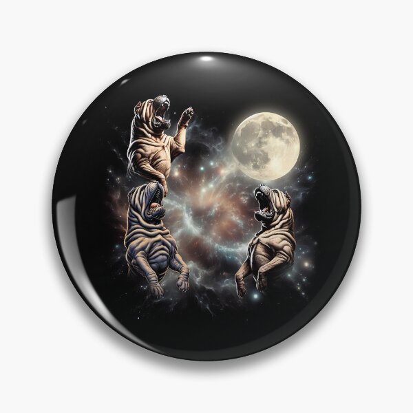 Item preview, Chinese Shar-Pei Howling Moon Lover Dog designed and sold by MosaikkiArt.