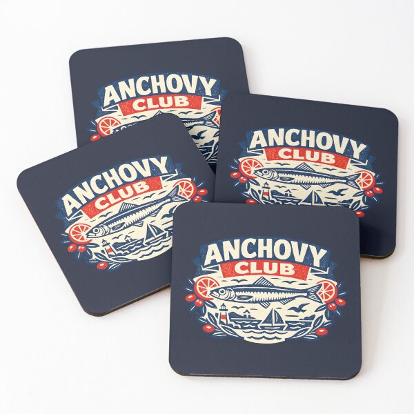 Item preview, Anchovy Club Vintage Mediterranean Seafood Badge Retro European Coastal  designed and sold by Artycom.