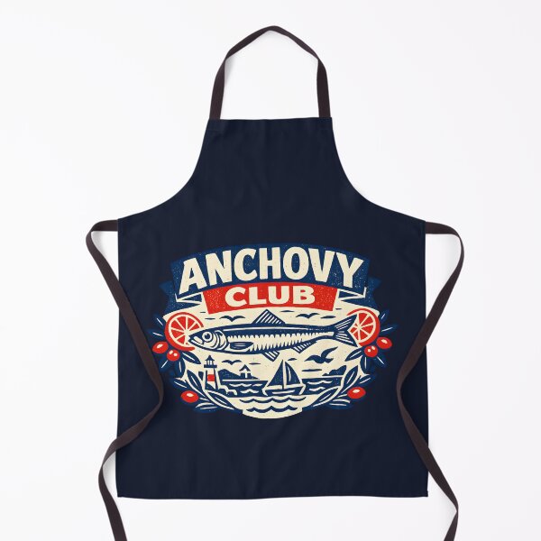 Item preview, Anchovy Club Vintage Mediterranean Seafood Badge Retro European Coastal designed and sold by Artycom.