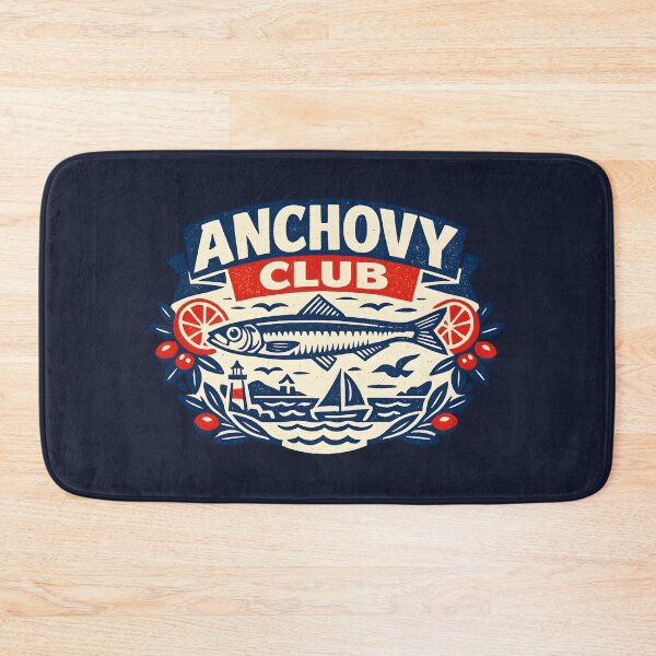 Item preview, Anchovy Club Vintage Mediterranean Seafood Badge Retro European Coastal  designed and sold by Artycom.