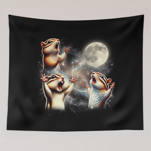 Item preview, Chipmunk Howling Moon Lover Dog designed and sold by MosaikkiArt.