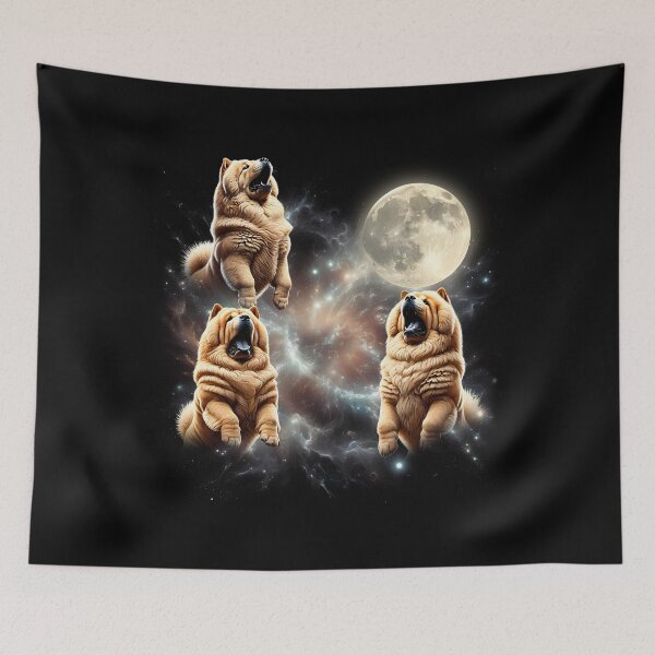 Item preview, Chow Chow Howling Moon Lover Dog designed and sold by MosaikkiArt.