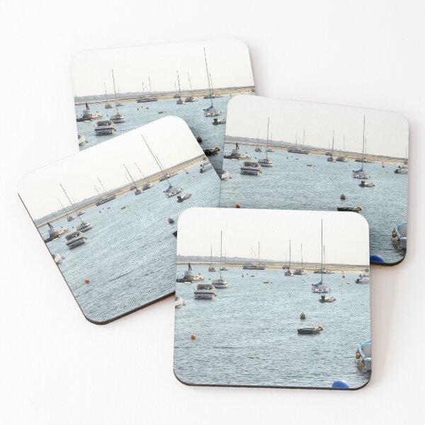 Item preview, Boats Anchored in a Calm Harbour designed and sold by eddiebarronshop.
