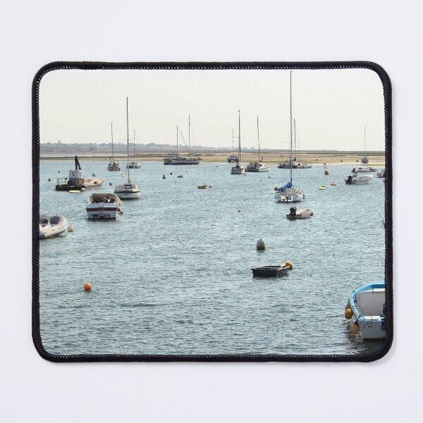 Item preview, Boats Anchored in a Calm Harbour designed and sold by eddiebarronshop.