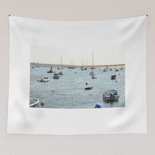 Item preview, Boats Anchored in a Calm Harbour designed and sold by eddiebarronshop.