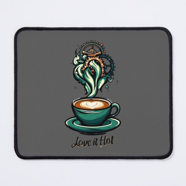 Item preview, Love It Hot Coffee Logo | Mechanical Steam Gears Flame Cup Barista Design 03 designed and sold by Shift-Bloom.
