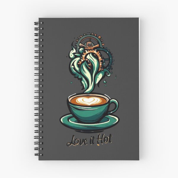 Item preview, Love It Hot Coffee Logo | Mechanical Steam Gears Flame Cup Barista Design 03 designed and sold by Shift-Bloom.