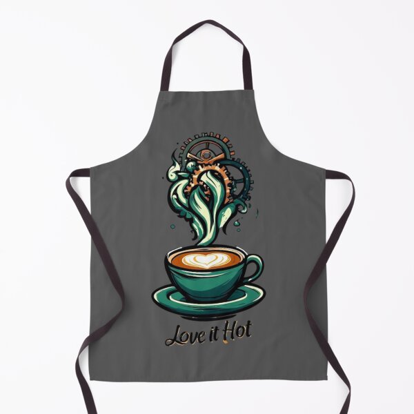 Item preview, Love It Hot Coffee Logo | Mechanical Steam Gears Flame Cup Barista Design 03 designed and sold by Shift-Bloom.