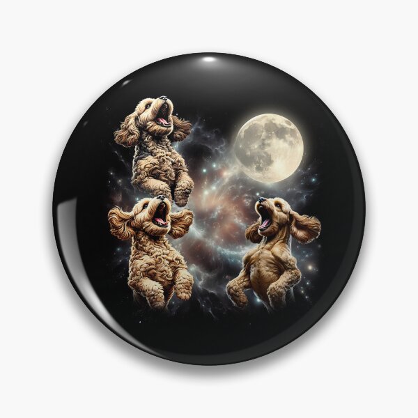 Item preview, Cockapoo Howling Moon Lover Dog designed and sold by MosaikkiArt.