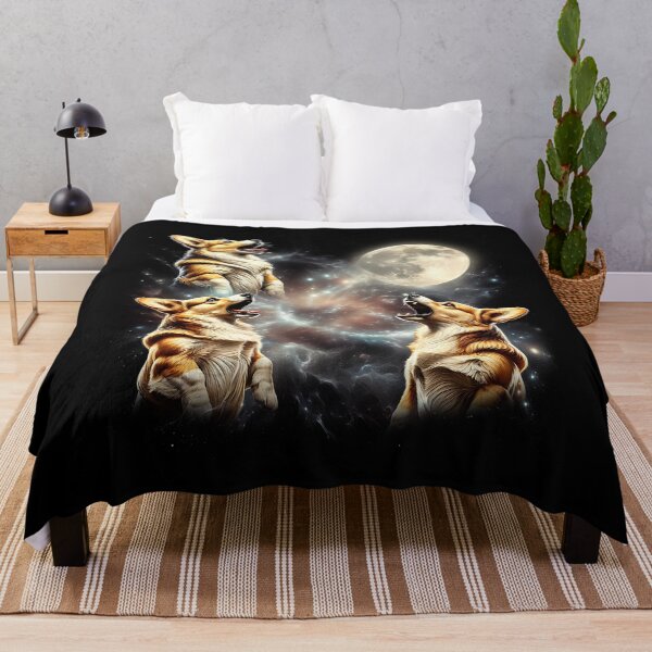 Item preview, Corgi Howling Moon Lover Dog designed and sold by MosaikkiArt.