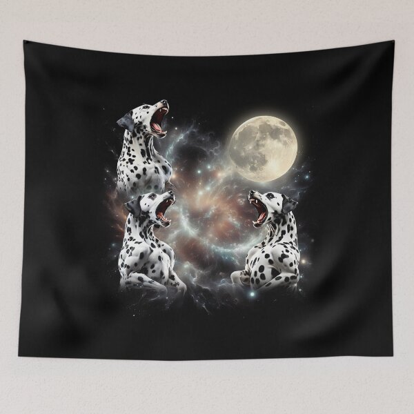 Item preview, Dalmatian Howling Moon Lover Dog designed and sold by MosaikkiArt.
