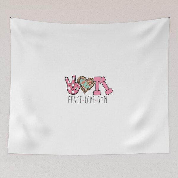 Item preview, Coquette Fitness Aesthetic Peace Love Gym Design designed and sold by Macias123.