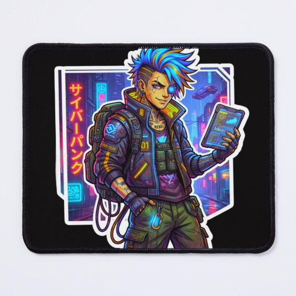 Item preview, Cyberpunk Hacker Neon Future Tech Character Sticker designed and sold by ExploreAura Studio.
