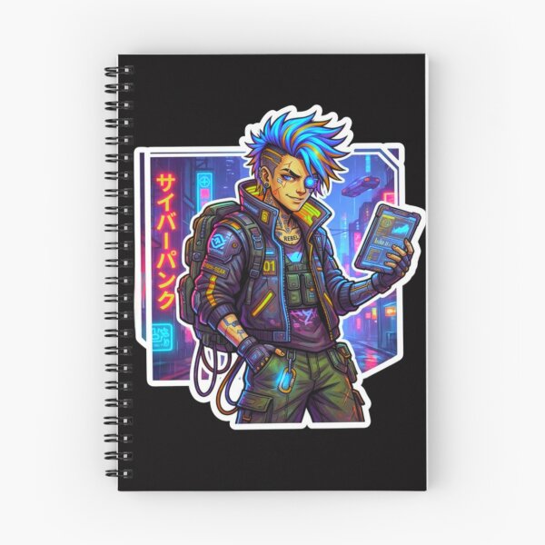 Item preview, Cyberpunk Hacker Neon Future Tech Character Sticker designed and sold by ExploreAura Studio.