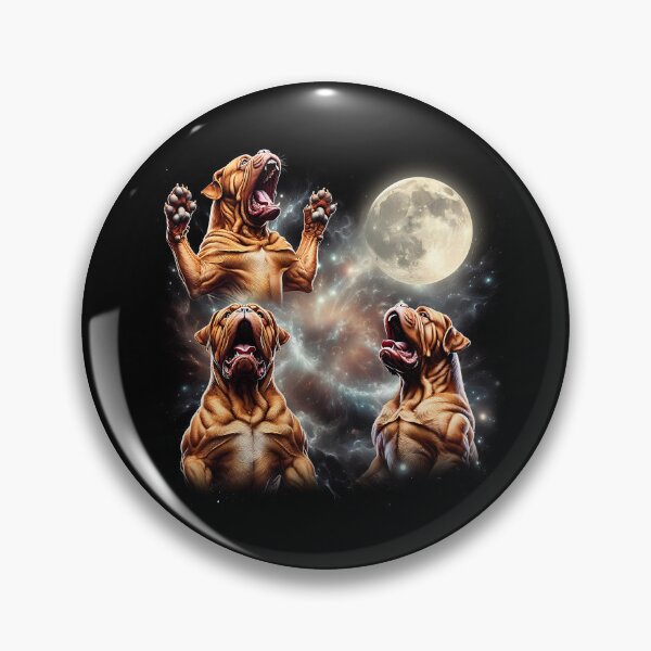 Item preview, Dogue de Bordeaux Howling Moon Lover Dog designed and sold by MosaikkiArt.