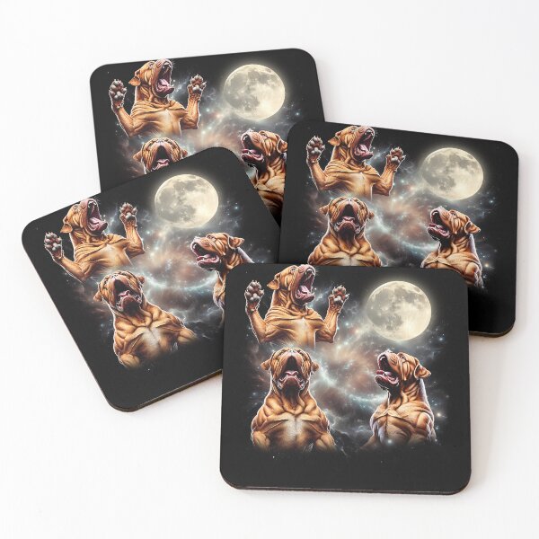 Item preview, Dogue de Bordeaux Howling Moon Lover Dog designed and sold by MosaikkiArt.