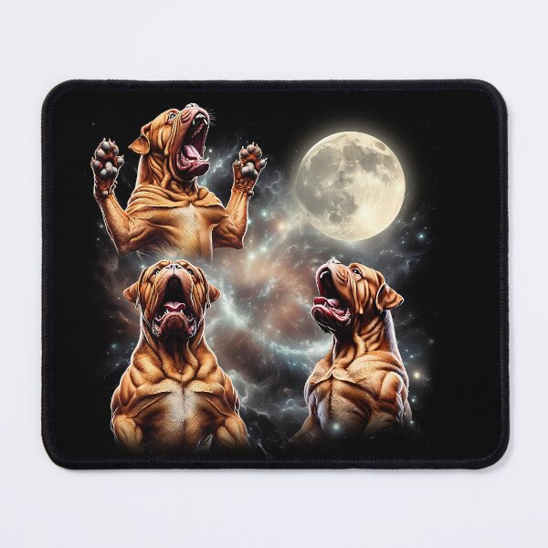 Item preview, Dogue de Bordeaux Howling Moon Lover Dog designed and sold by MosaikkiArt.