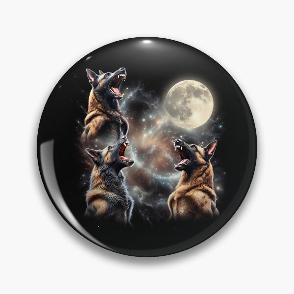 Item preview, Dutch Shepherd Howling Moon Lover Dog designed and sold by MosaikkiArt.