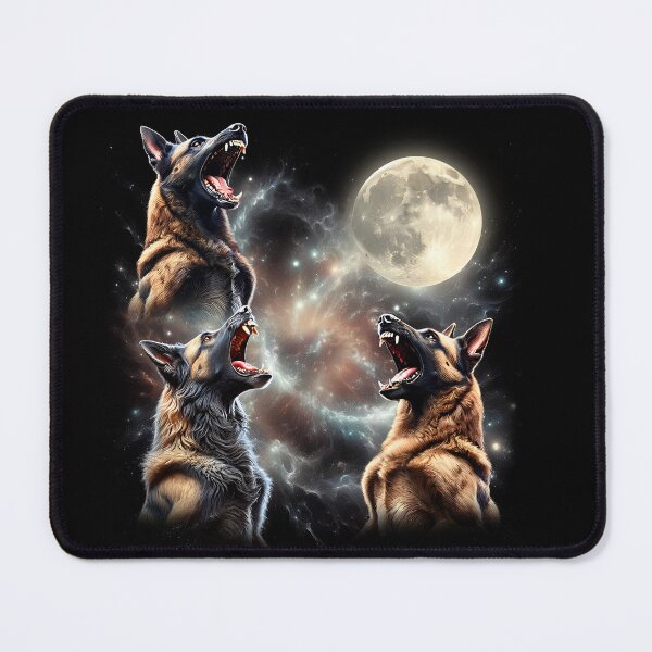 Item preview, Dutch Shepherd Howling Moon Lover Dog designed and sold by MosaikkiArt.