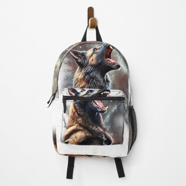 Item preview, Dutch Shepherd Howling Moon Lover Dog designed and sold by MosaikkiArt.