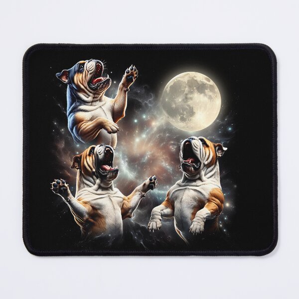 Item preview, English Bulldog Howling Moon Lover Dog designed and sold by MosaikkiArt.