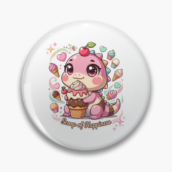 Item preview, Scoop of Happiness Kawaii Baby Dinosaur Ice Cream T-Shirt – Cute Pastel Dessert Art Gift for Kawaii Lovers & Sweet Treat Fans designed and sold by GemBob Creations.