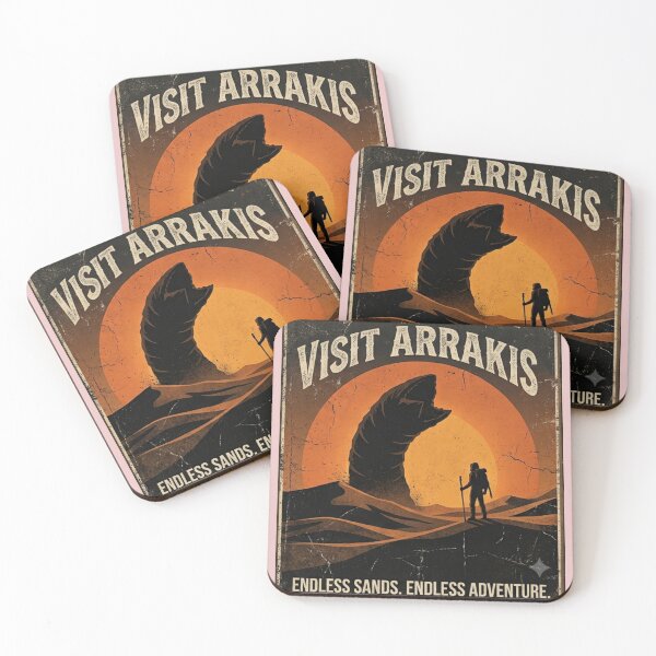 Item preview, Visit Arrakis Vintage Desert Travel T-Shirt | Giant Sandworm Retro Sci-Fi Sunset Graphic | Distressed Dune Adventure Tee designed and sold by nominiq.