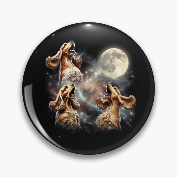 Item preview, English Cocker Spaniel Howling Moon Lover Dog designed and sold by MosaikkiArt.
