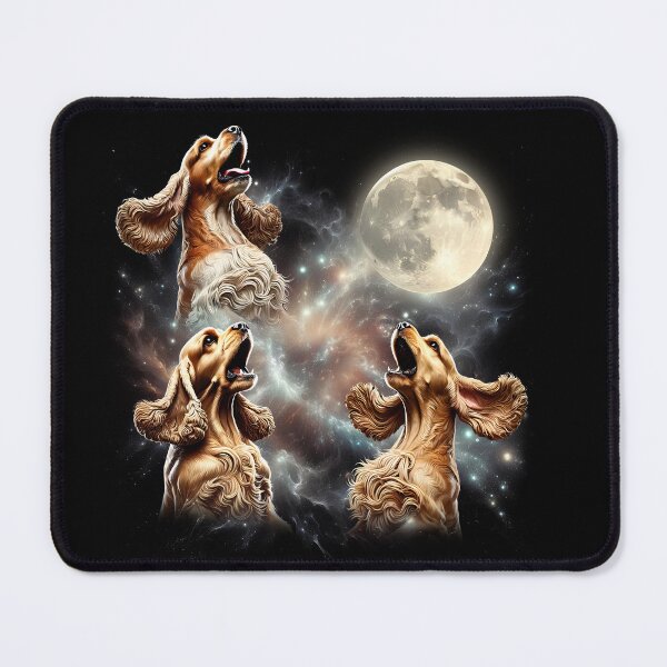 Item preview, English Cocker Spaniel Howling Moon Lover Dog designed and sold by MosaikkiArt.